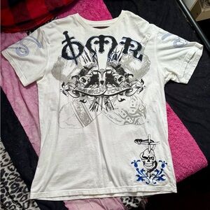 OMR One More Round White Graphic Men's T-Shirt